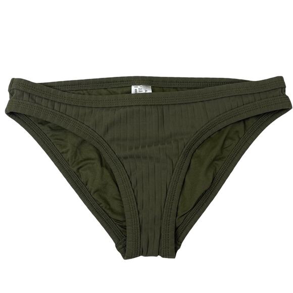 Seafolly Inka Rib Hipster Bikini Bottom Dark Olive Size 4 - Picture 2 of 10
